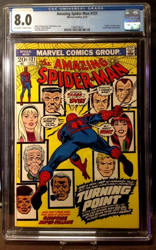 AMAZING SPIDER-MAN #121 CGC 8.0 - DEATH OF GWEN STACY - 1973 MARVEL