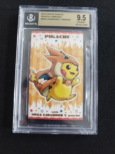 BGS 9.5 Poncho Pikachu Mega Charizard  Y Business Card Japanese Pokemon 2016