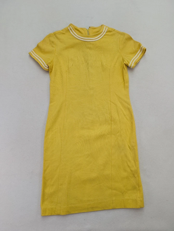 Vestido Para Mujer Vintage Años 60 70 Sears Amarillo Funda Mod Talla M Foto 2 de 4