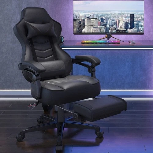 ELECWISH Ergonomic Gaming Chair with Footrest Lumbar Support Recliner Office