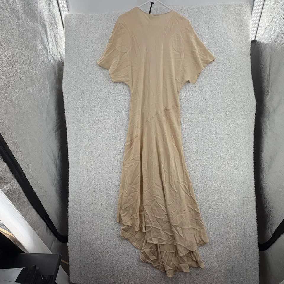 Vestido Theory Project Mujer Mediano Champagne Moderno Ggt Seda Cuello en V Maxi WD203 Foto 2 de 4