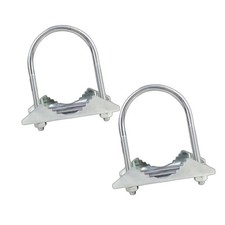2Pcs U Bolt Pipe Clamp Antenna Mast Clamp Bracket Assembly Radio Antenna Outdoor