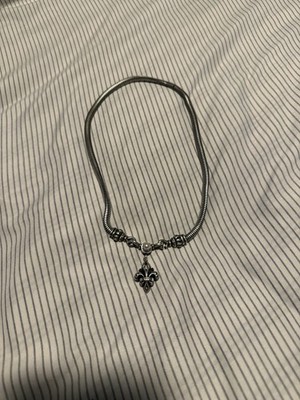 Lagos Sterling Silver Fluer de-Lis necklace 925 w/ gold Accent