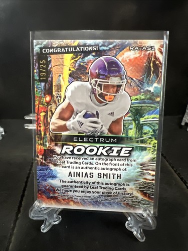 2024 Leaf Electrum - Rookie Autos Ainias Smith #RA-AS1 Tie-Dye Silver Board /25 - Foto 4 di 4