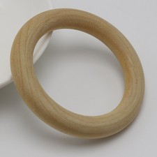 5pcs Large Unfinished Natural Untreated Plain Wooden 70mm 2.7" Wood Round Ring