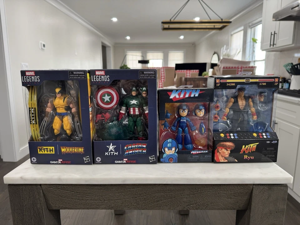 Juego completo de 4 figuras de acción Kith x Marvel VS Capcom Jada Toys Marvel Legends Foto 3 de 4