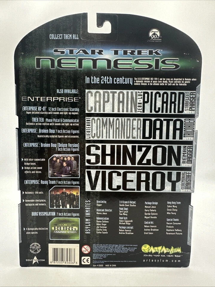 2002 Art Asylum Star Trek Nemesis Viceroy Reman Staff 7" Action Figure New - Image 2 of 2