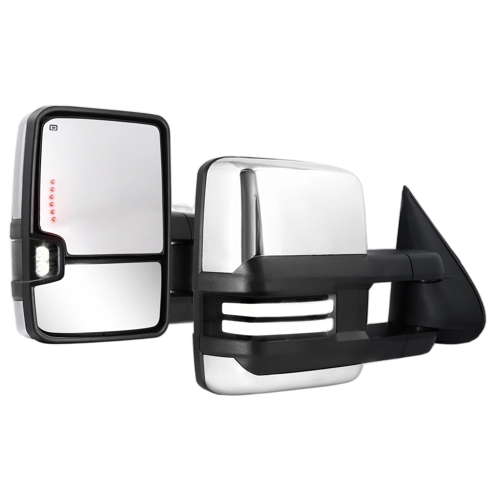 Chrome Towing Mirrors Switchback for 2003-2006 Silverado GMC Sierra 1500 2500HD