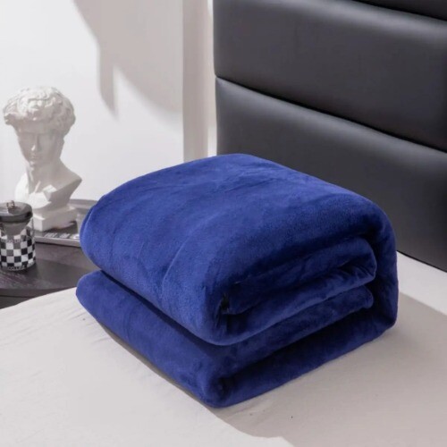 1pc, Simple and Plain Colored Plush Blanket, Multifunctional Farley BlanketCover - Foto 20 di 36