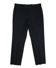 Vince Camuto Mens Navy Plaid 30 30 Stretch Printed Dress Pants $144
