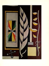 1976 Vintage FERNAND LEGER "COMPOSITION WITH LEAF" COLOR offset Lithograph