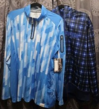 Polaris Full Zip Up Hooded Sweatshirt Plaid Size XL With RZR 1/4 Zip Layer Top