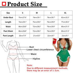 Sexy Christmas Lingerie Women's Dress Lace Deep V-NeckBabydoll Sleepwear