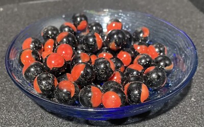 Vintage Marble King Red Wasp Marbles Lot Of 50
