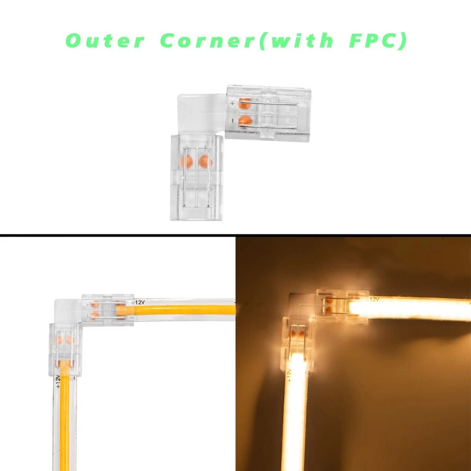 COB LED Strip Connector Fast Connectors For 2pin 8/10mm 2pin SMD COB 5050 2835 - Image 3 of 4
