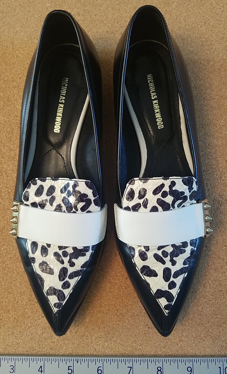 Nicholas Kirkwood Size 6.5 Leather Loafers Animal… - image 1