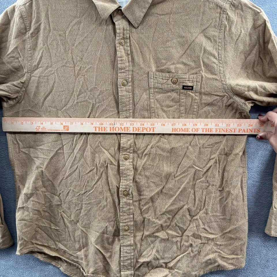 volcom jeans Mens Yellow Mustard Long Sleeve Button Up Shirt Size XL - Image 4 of 4