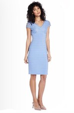 Adrianna Papell Lace Detailed V Neck Bandage Dress, Rio Blue.Size 10.Retail $228