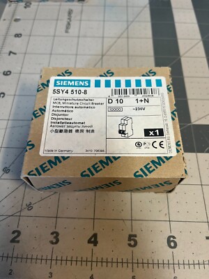 NIB SIEMENS 5SY4-510-8 5SY4510-8 MCB 1P 8A CURVE C CIRCUIT BREAKER
