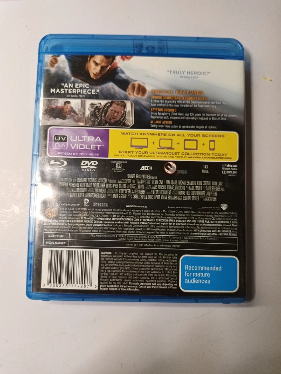 Man Of Steel Blu ray Blu ray ah851 eBay