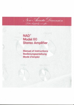 NAD Bedienungsanleitung für  Model 60  user owner´s manual Copy