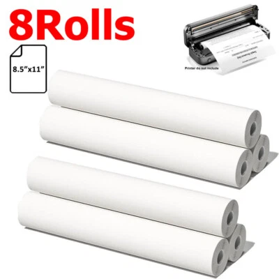 8Rolls 8.5" x 11" A4 Thermal Printer Paper for M08F M832 M834 Portable Printer