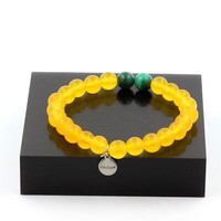 Steine Und MinéRaux. Armband Perlen Malachit Aus Kongo + Achat Gelb 8 Mm. Fab