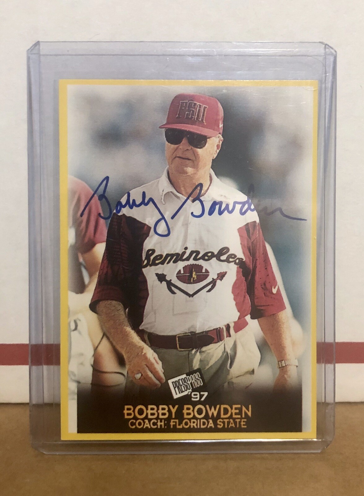 BOBBY BOWDEN Autographed Signed 1997 Press Pass CERTIFIED AUTOGRAPH 