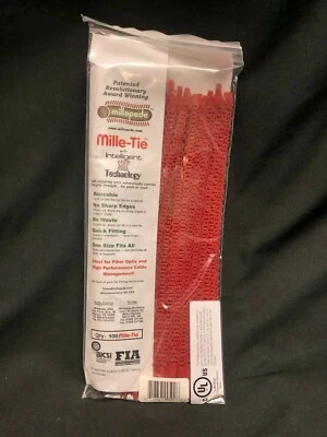 MILLEPEDE / MILLE-TIE / REUSEABLE ZIP TIE / RED / PACK OF 100 / STMT-RD100-UL