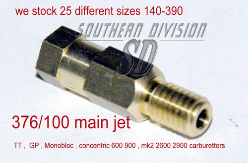 376/100/340 Mainjet Wassell Made for Amal Wassell Carb TT GP Monobloc Concentric