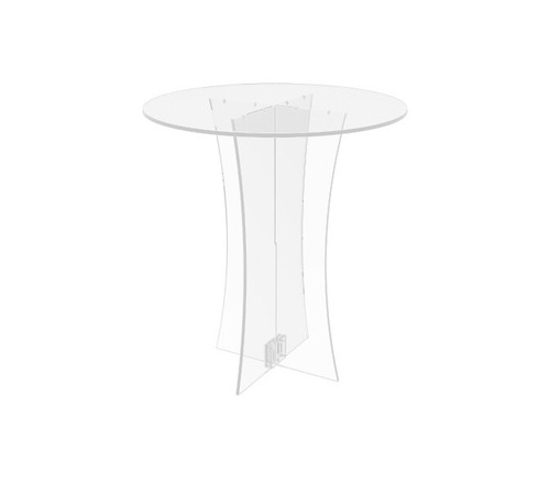 Returned Item Clear transparent table breakfast coffee Plexiglass showcase round
