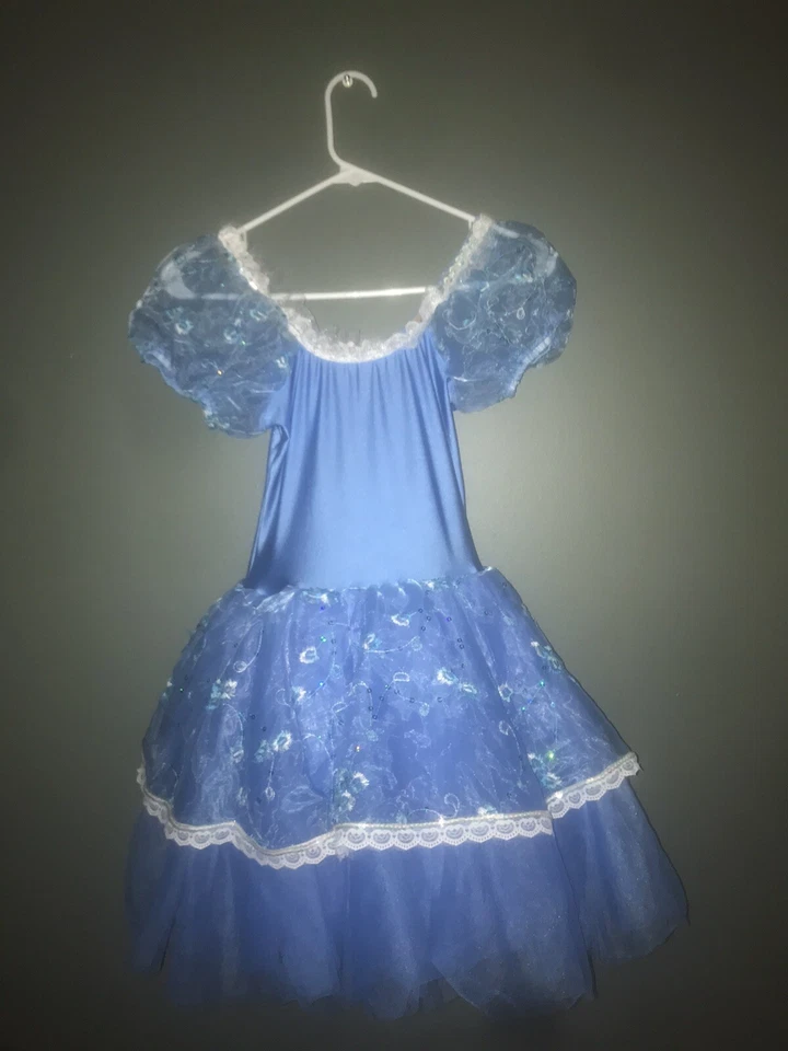 girls blue BALLET Dance Princess  COS PLAY dress size 7/8 9/10 - Image 4 of 4