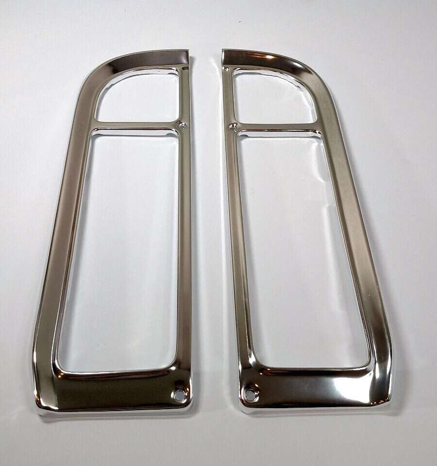 Juego de lentes de lámpara de luz trasera Fleetside y biseles cromados para camioneta Chevy GMC 1969-72 Foto 4 de 4