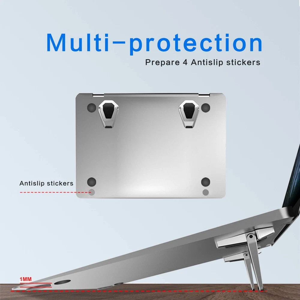 Portable Zinc Alloy Laptop Stand Invisible Ergonomic Riser Mini Desk Holder