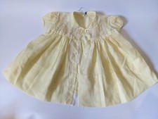 Vtg 90s Baby Togs Creations Yellow White Dress Bow Lace Ruffle Baby Girl 18 mo