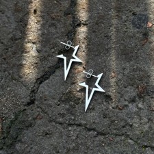 Pentagram Star Stud Earrings for Men Women Streetwear Unisex Hip Hop Style