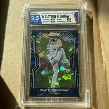 2021 Prizm Clayton Kershaw Navy Blue Cracked Ice #204  21 /25 HGA 9.5 Gem MT