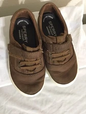 Sperry Spinnaker Youth Boys Lace-up Leather Washable Brown Sneakers Size 9m
