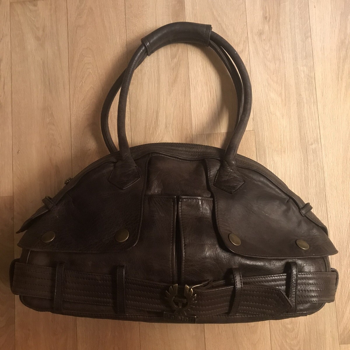 vintage BELSTAFF Shoulder Bag Leather brown Distressed Hand vintage BELSTAFF Shoulder Bag Leather brown Distressed Hand