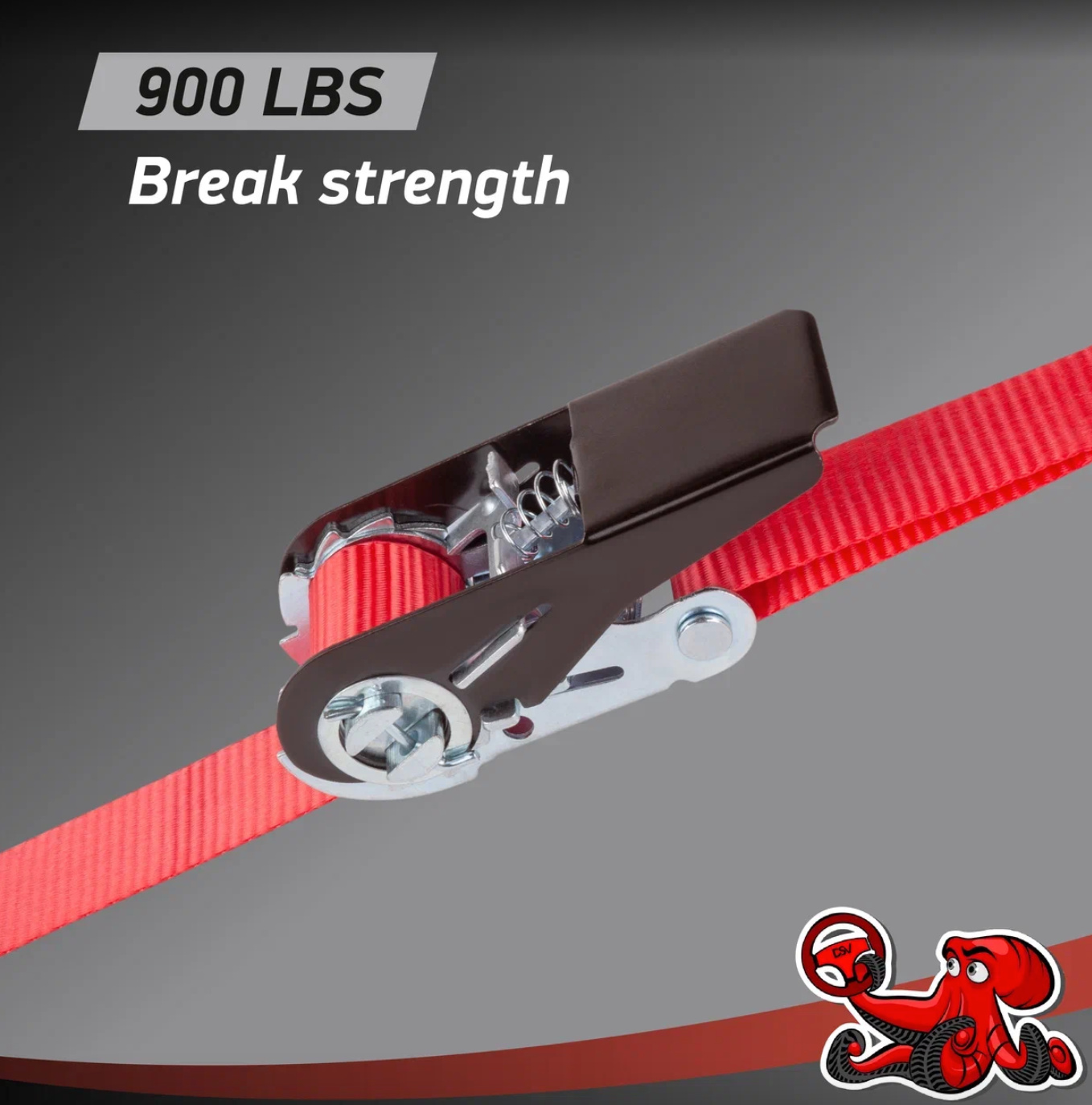 Ratchet Tie Down Strap (1PK) 1" x 10' 900 LB Break Strength Cargo