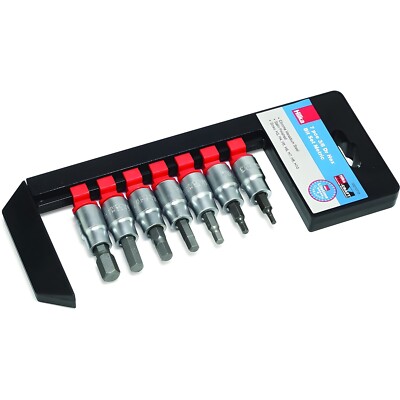 Hilka 7pc Metric Hex Bit Set 3/8'' Drive H3-H10 Cr-V Pro Craft Socket Set