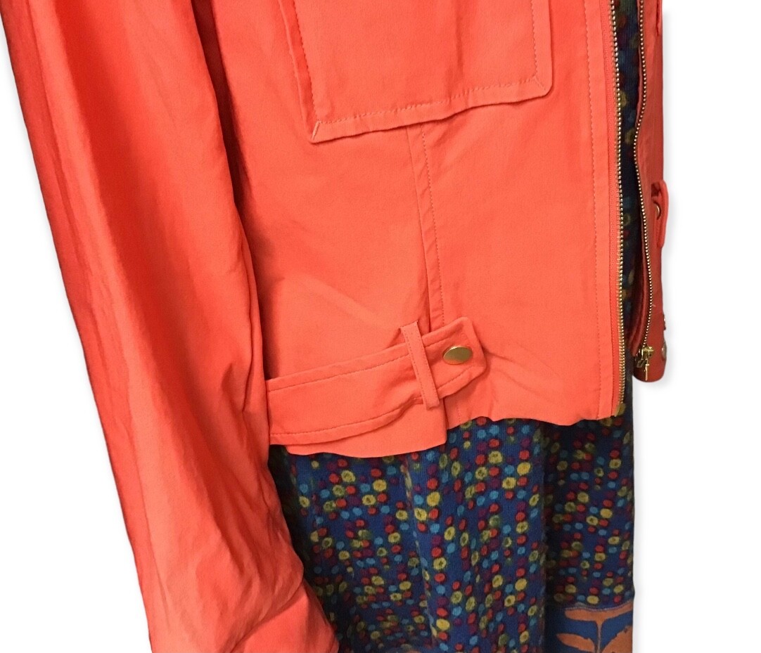 Ruby Rd Orange Rayon Stretch Collared Zip Front M… - image 7