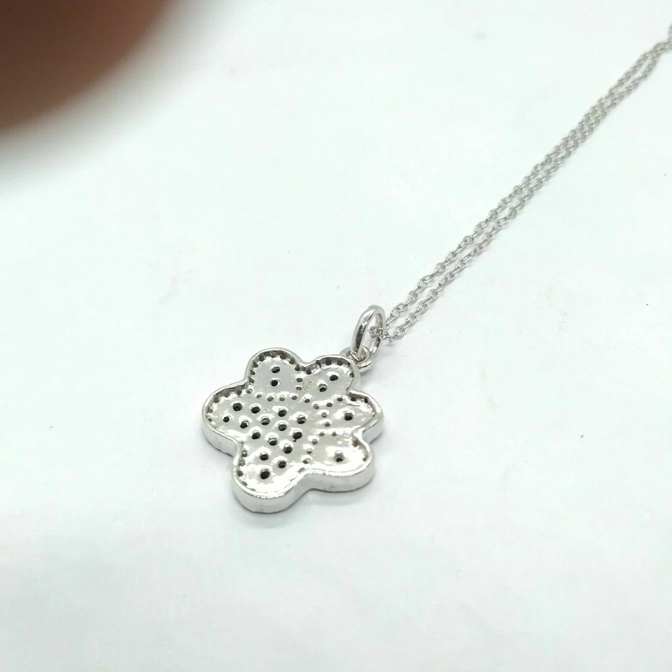 Colgante Pata de Perro Diamante Creado en Laboratorio Negro Redondo 1 Ct Plata de Ley 925 Foto 4 de 4