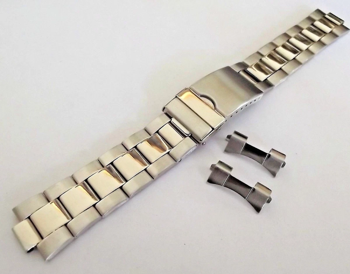 Cinturino Orologio In Acciaio Inox Universale - Piatto Con Estremit&agrave; Curva - Larghezza 10-22mm