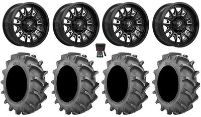 MSA Commander 18''Wheels Black/Mi 33x8 (4ply) BKT 171 Tires Kawasaki Teryx Mule