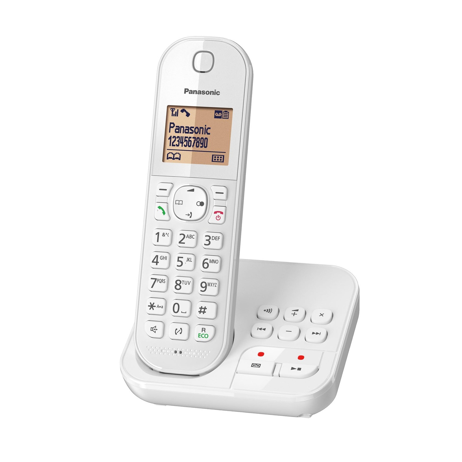 Téléphone sans fil bloqueur de numéros avec répondeur numérique KX-TGC420FRW longue portée