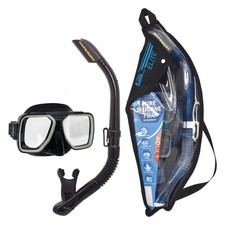 TUSA Sport Adult Liberator Mask and Snorkel Black/Black w/reusable bag