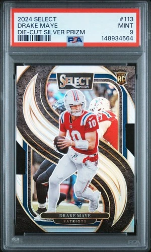 2024 PANINI SELECT DIE-CUT SILVER PRIZM #113 DRAKE MAYE ROOKIE RC PSA 9