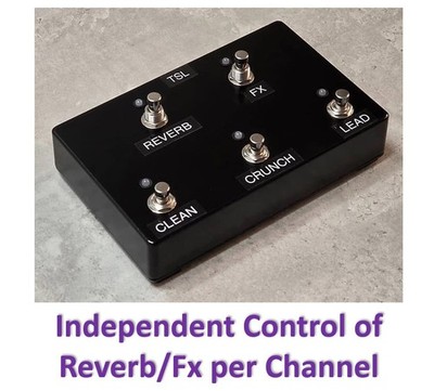 Replacement Marshall TSL Footswitch JCM 2000 TSL Amps w/ Rev/FX Memory per Chan