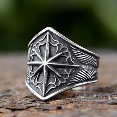 Viking Star Wings Ring Stainless Steel Ring